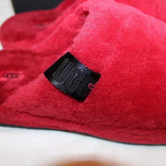 NIB UGG MEN'S SHEARLING SLIP ON SLIPPERS RED 11 12 13 - Picture 3 of 7